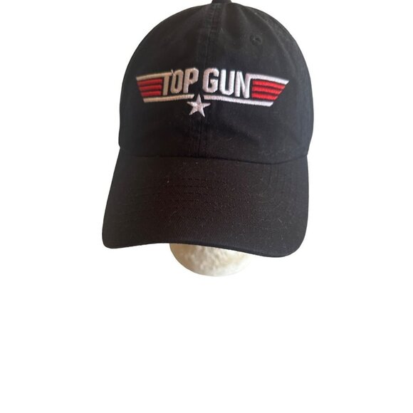 Top Gun Black Embroidered Logo Hat Cap Adjustable - Picture 1 of 5